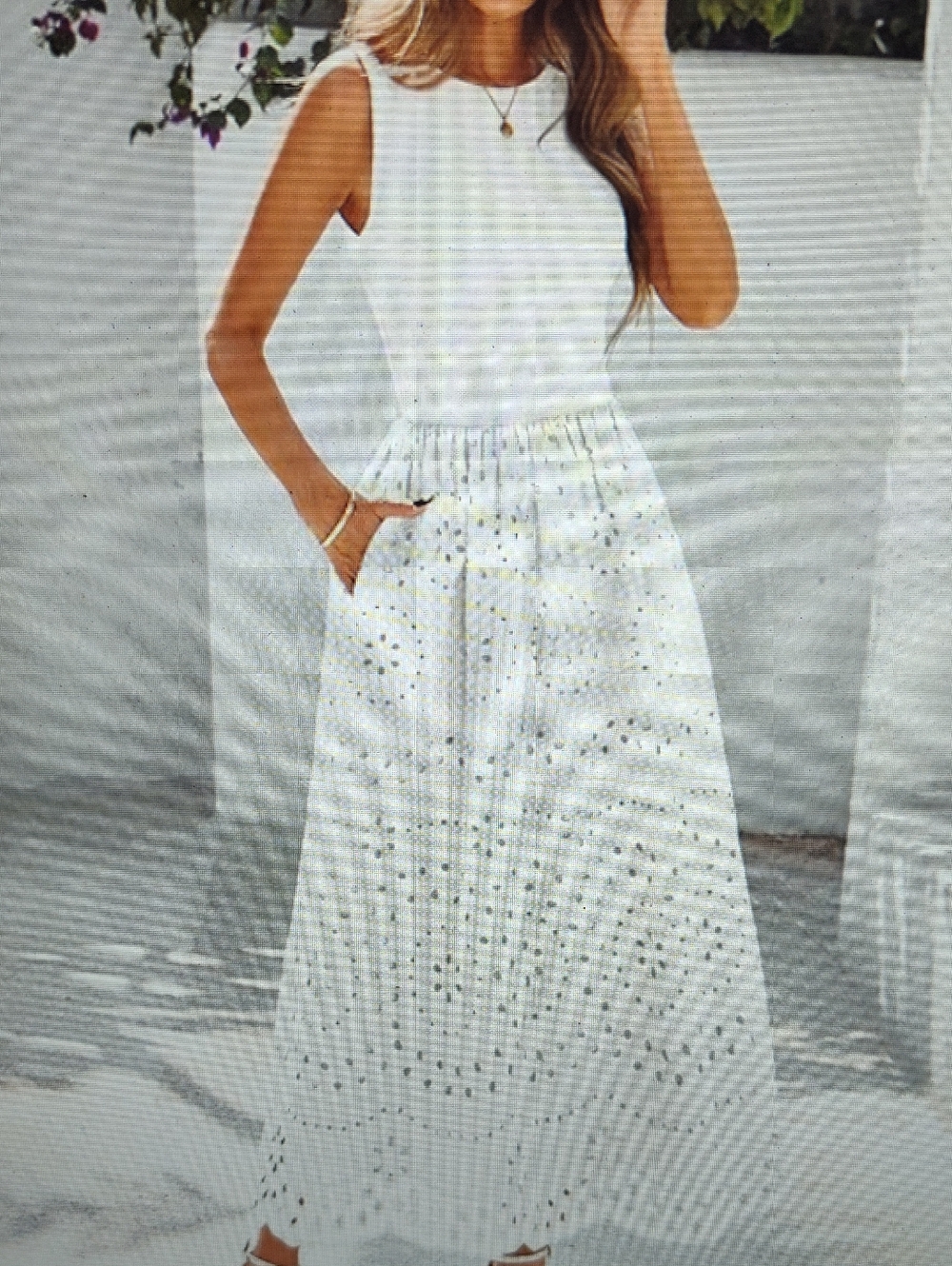 Elegant White and Eyelet Tank Dresses